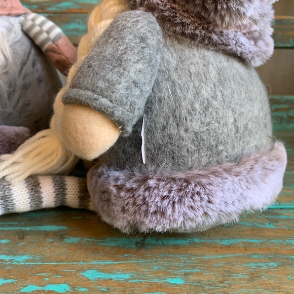 Gnome Shelf Sitters Pair Grays/White/Mauve Plush Decor 11” - Picture 4 of 7